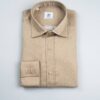 Camicia in Flanella Beige, Collo italiano