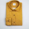 Camicia in Flanella Color Ocra, Collo Italiano