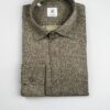 Camicia in Flanella Color Grigio, Collo Italiano
