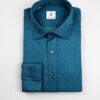 Camicia in Flanella Blu, Collo Italiano