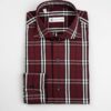 Camicia a Quadri Rossi, Collo Francese