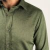 Camicia in Flanella Verde, Collo Francese