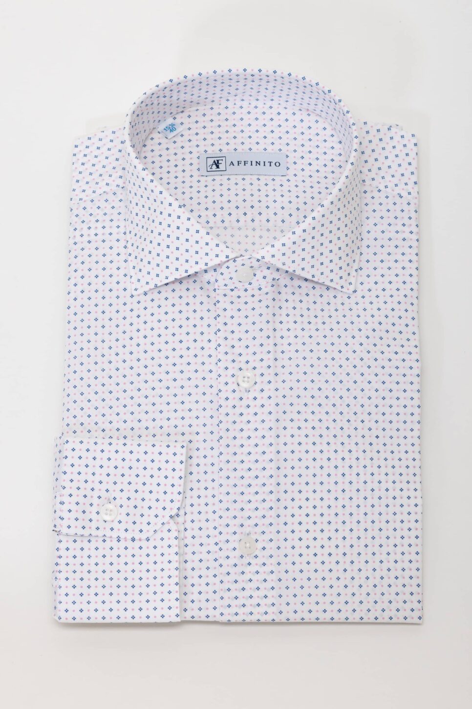 Camicia a fantasia – 100% cotone, collo francese