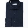 Camicia tinta unita blu notte – collo classico in lino