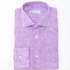 Camicia tinta unita lilla – collo classico in lino