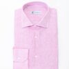 Camicia tinta unita rosa – collo classico in lino