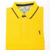 Polo ambra con colletto fantasia – in cotone piqué