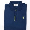 Polo blu scozia con dettagli lime – in cotone piqué