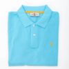 Polo turchese con ricamo giallo – in cotone piqué