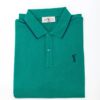 Polo verde smeraldo con ricamo blu – in cotone piqué